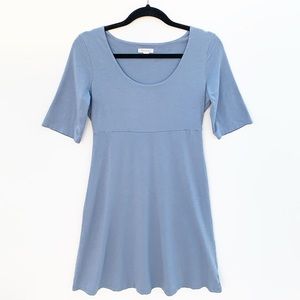 Garnet Hill Scoop Neck A Line Jersey Dress Blue